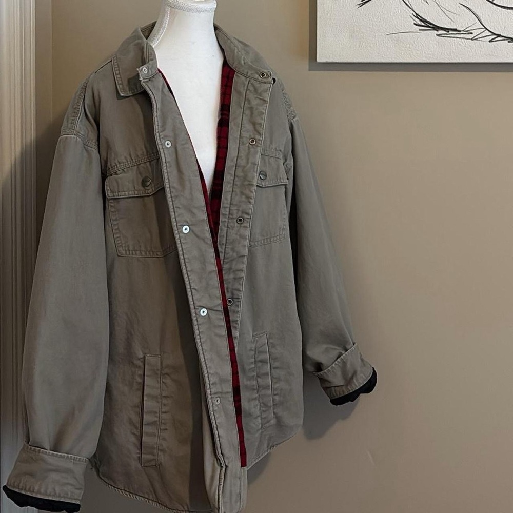 Craft Men's Khaki Jacket with Red Lining